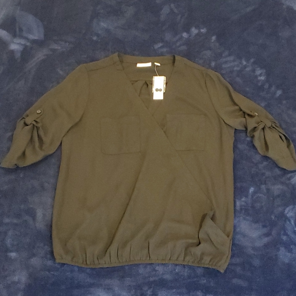 3/4 length sleeve, wrap blouse NWT